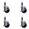 Service Caster 3.5'' SS Solid Poly Swivel 1'' Expanding Stem Caster Set with Brake, 4PK SCC-SSEX20S3514-SPUS-TLB-1-4 - alternate 1